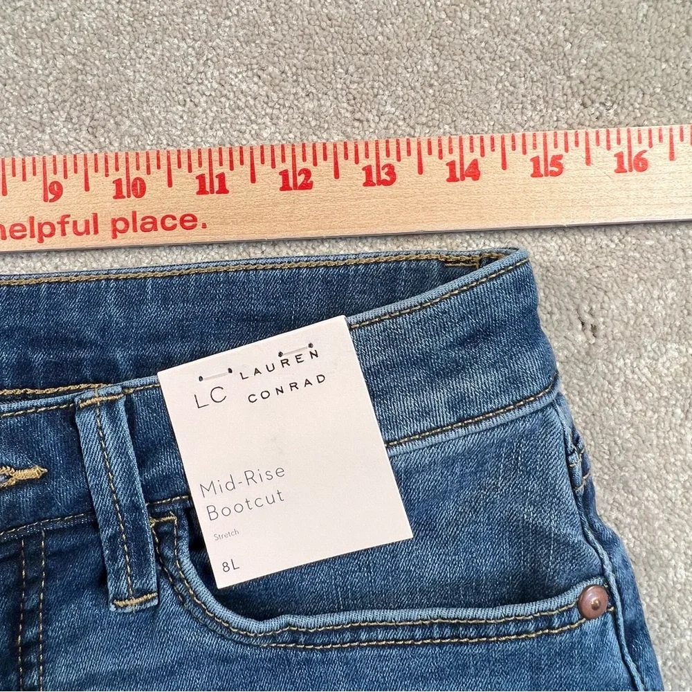 Mid Rise Boot Cut Long Length Denim Blue Jeans LC Lauren Conrad Women's 8 Long